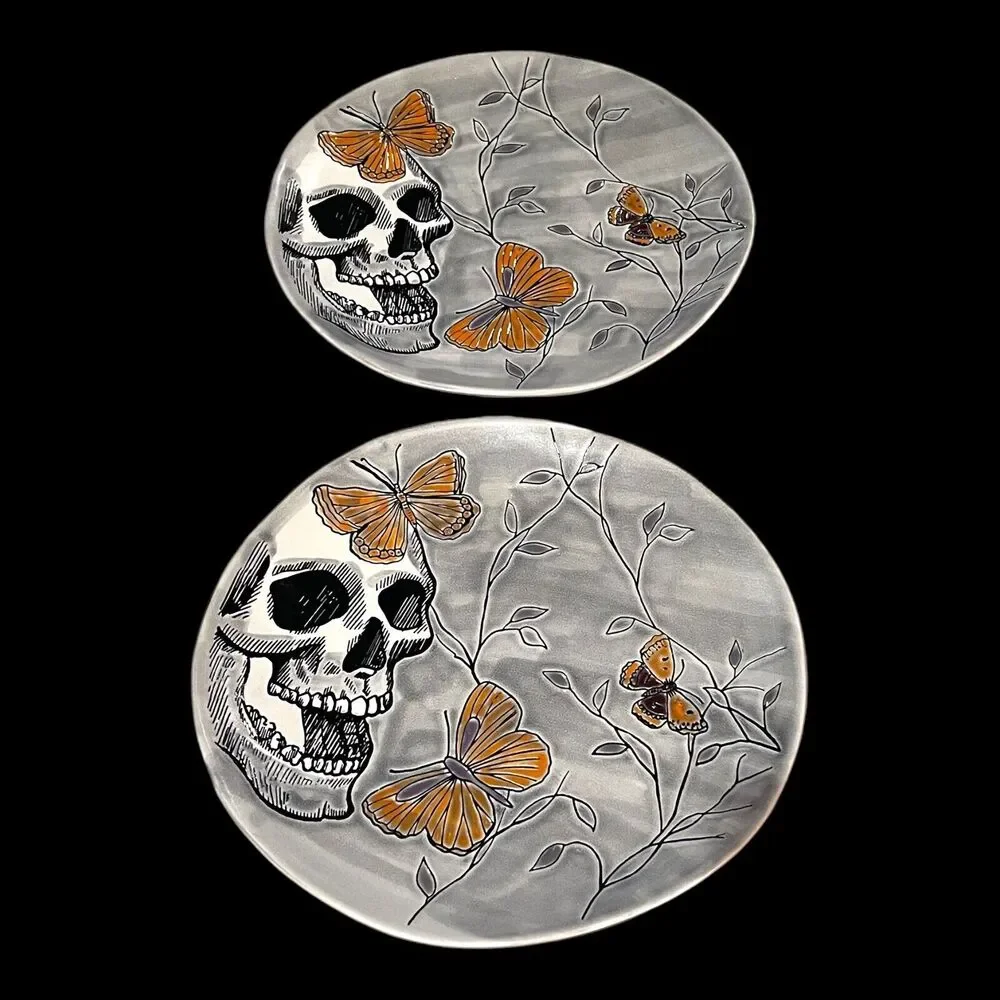 Spectrum Designz Gothic Handmade Skull & Butterflies 11